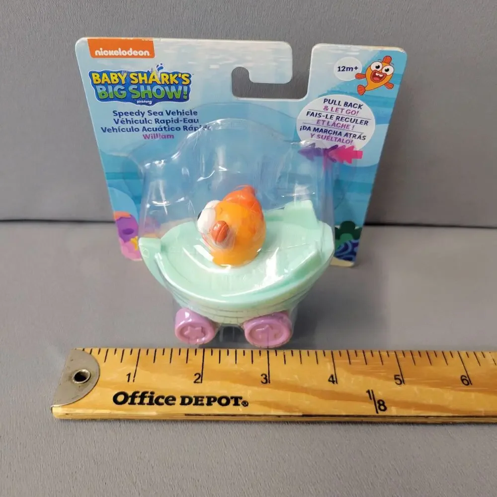 Baby Sharks Big Show Toy Speedy Sea Vehicle William Fish Pull Back‎ & Let Go New